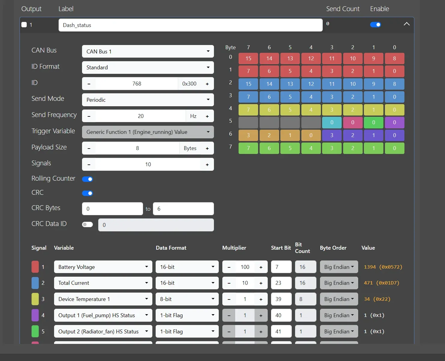 CAN Bus in the PDM configuration software