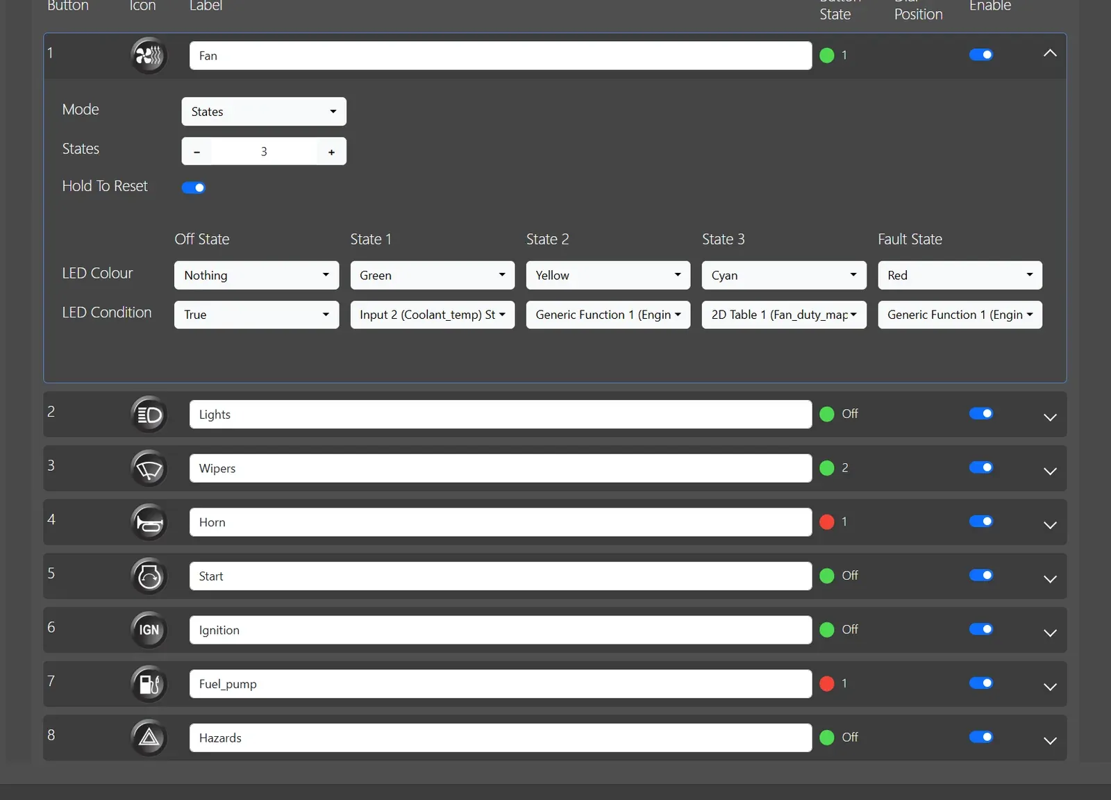 CAN Keypad in the PDM configuration software