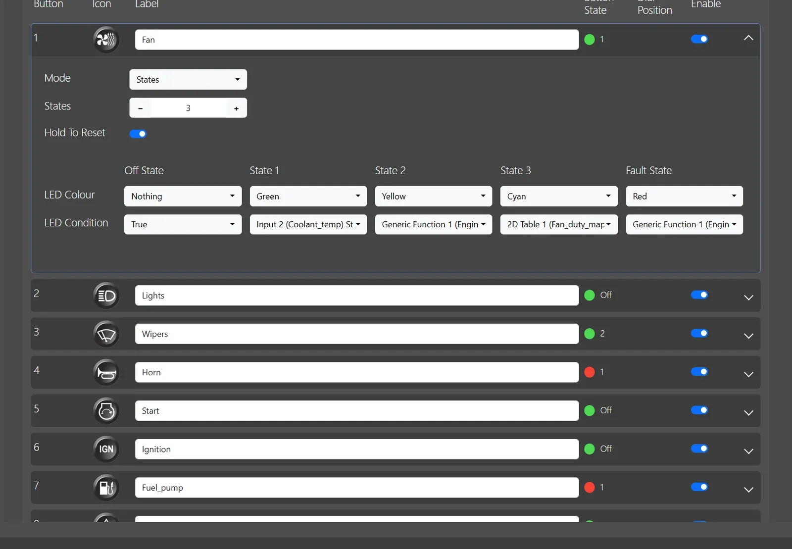 CAN Keypad in the PDM configuration software