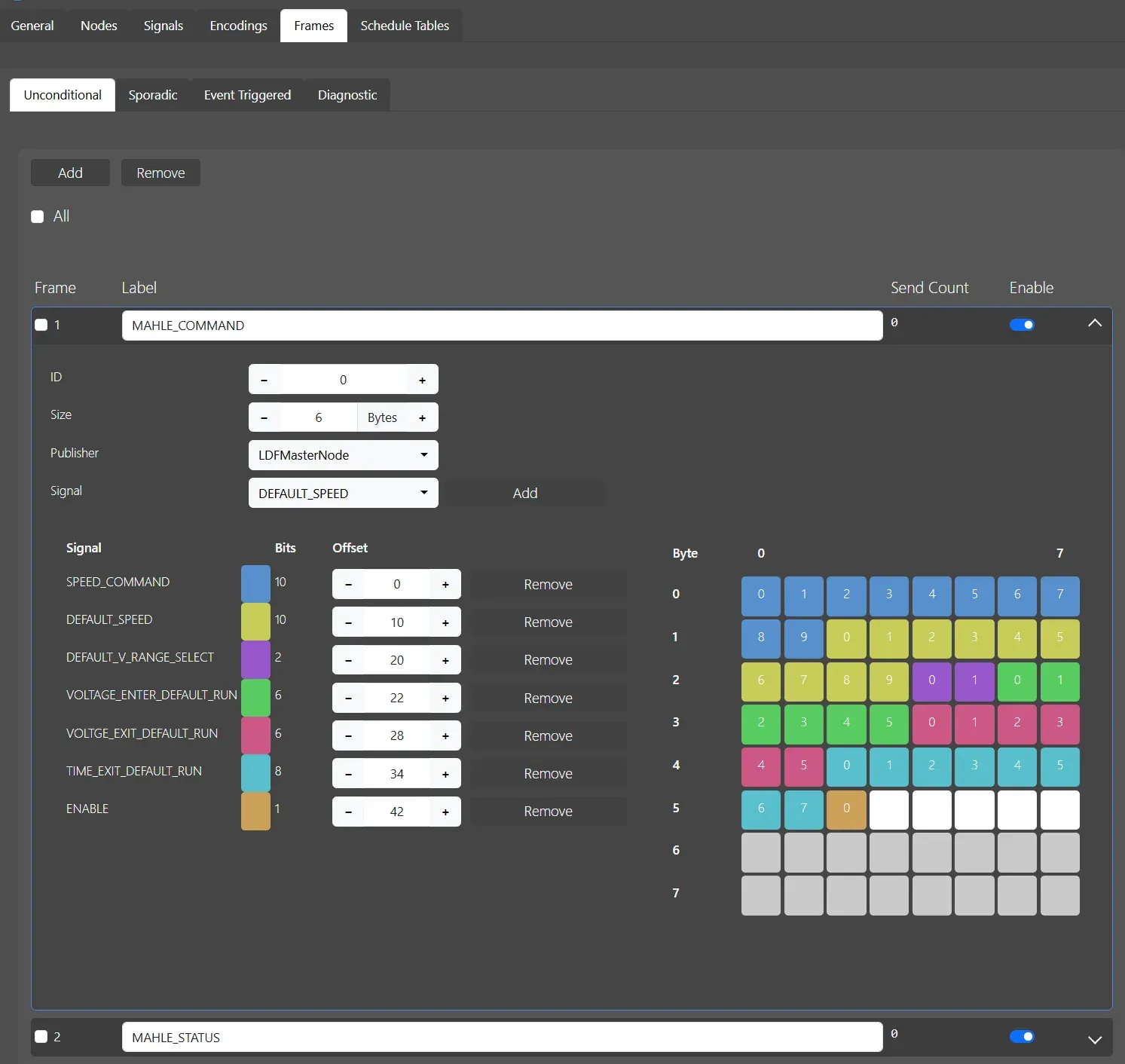 LIN Bus in the PDM configuration software